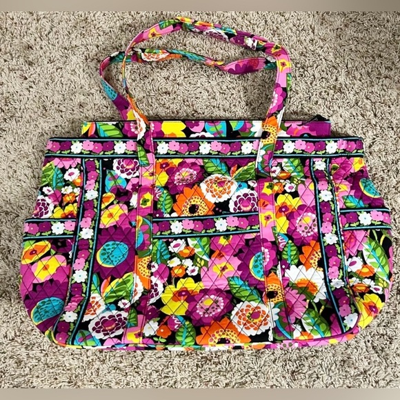 Vera Bradley bag VaVa Bloom east west tote with zipper - Picture 1 of 4